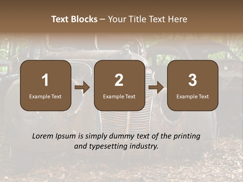 Old Car Junk Yards PowerPoint Template