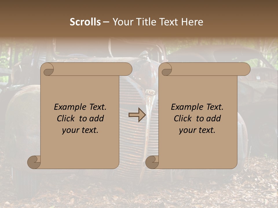 Old Car Junk Yards PowerPoint Template