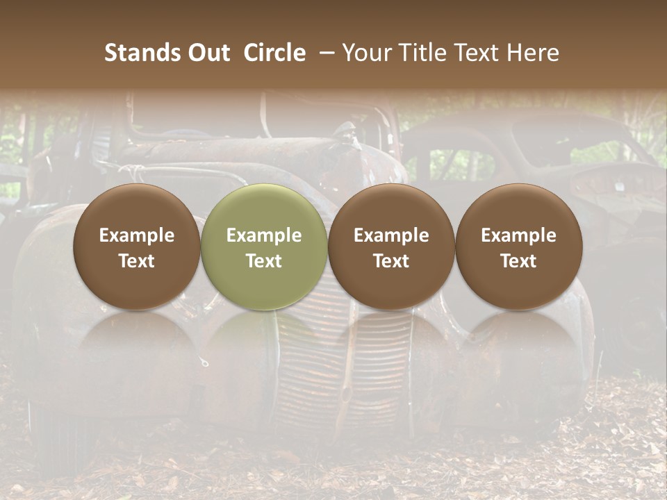 Old Car Junk Yards PowerPoint Template