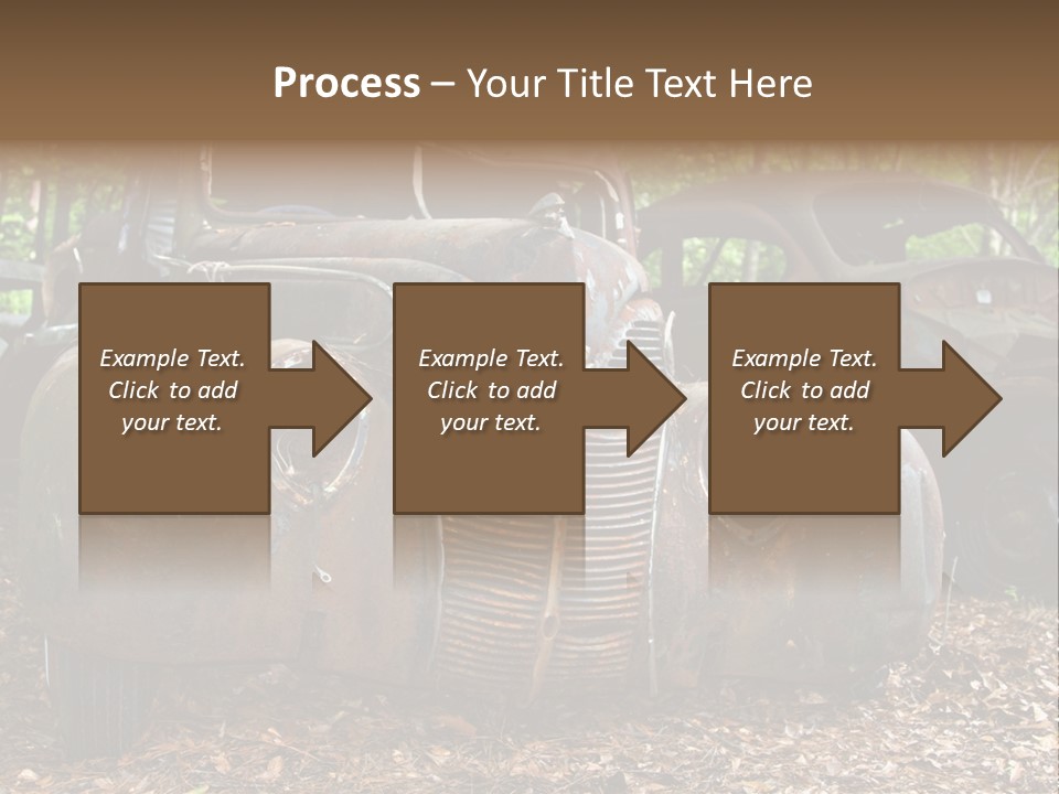 Old Car Junk Yards PowerPoint Template