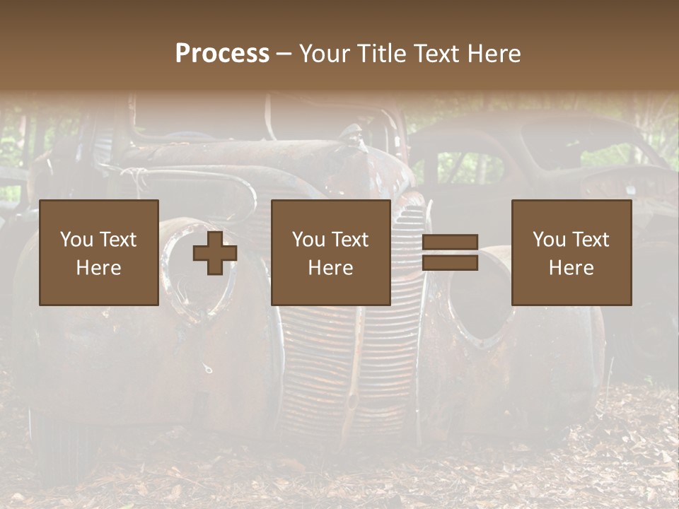 Old Car Junk Yards PowerPoint Template