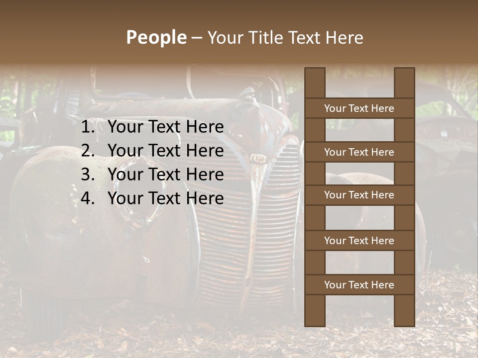 Old Car Junk Yards PowerPoint Template