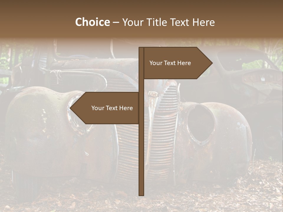 Old Car Junk Yards PowerPoint Template