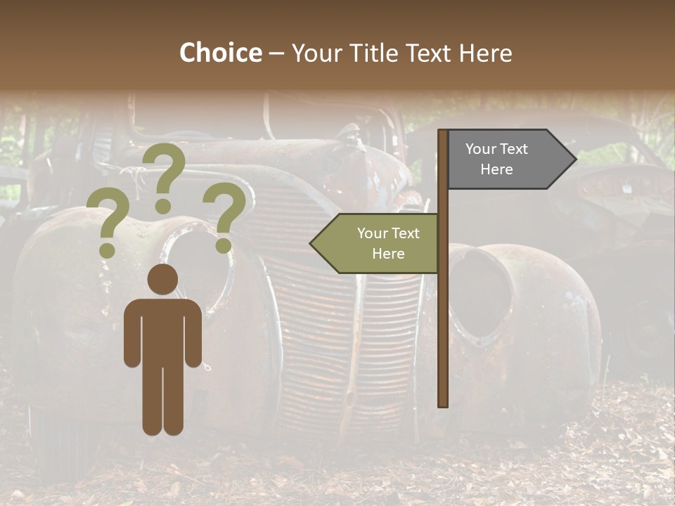 Old Car Junk Yards PowerPoint Template