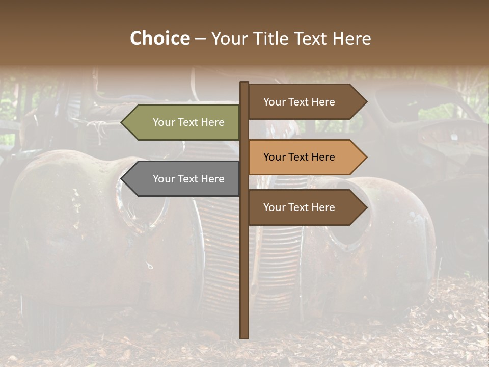 Old Car Junk Yards PowerPoint Template