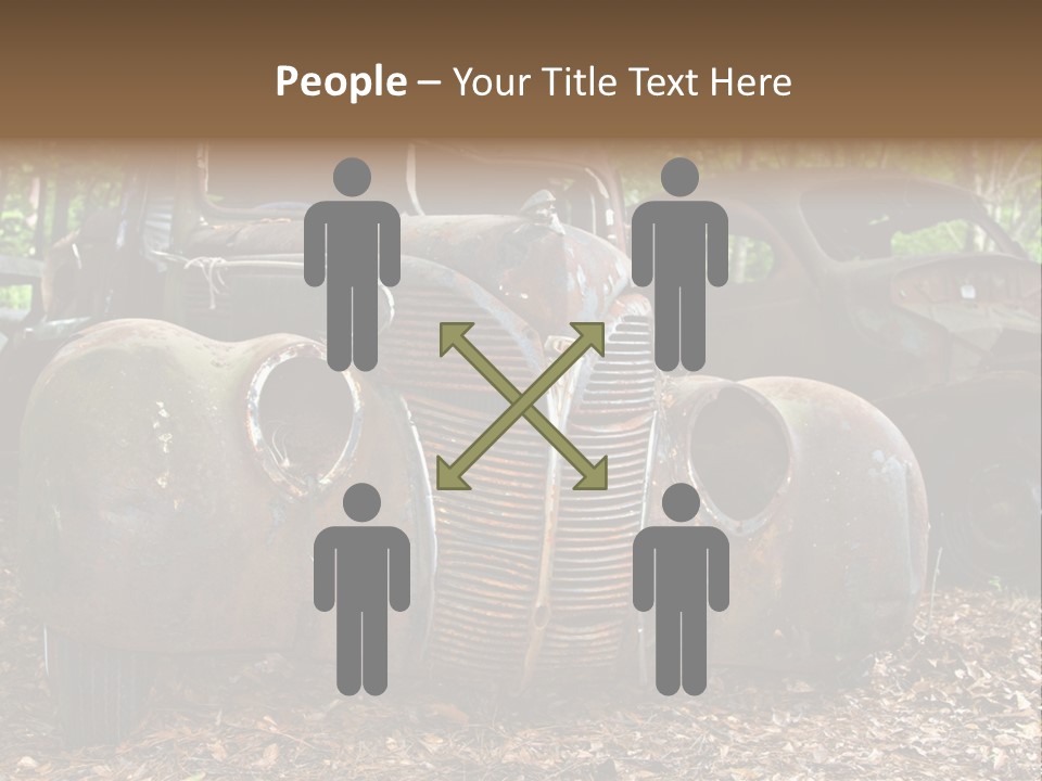 Old Car Junk Yards PowerPoint Template