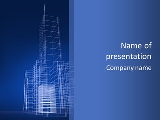 Urban Blueprint House PowerPoint Template