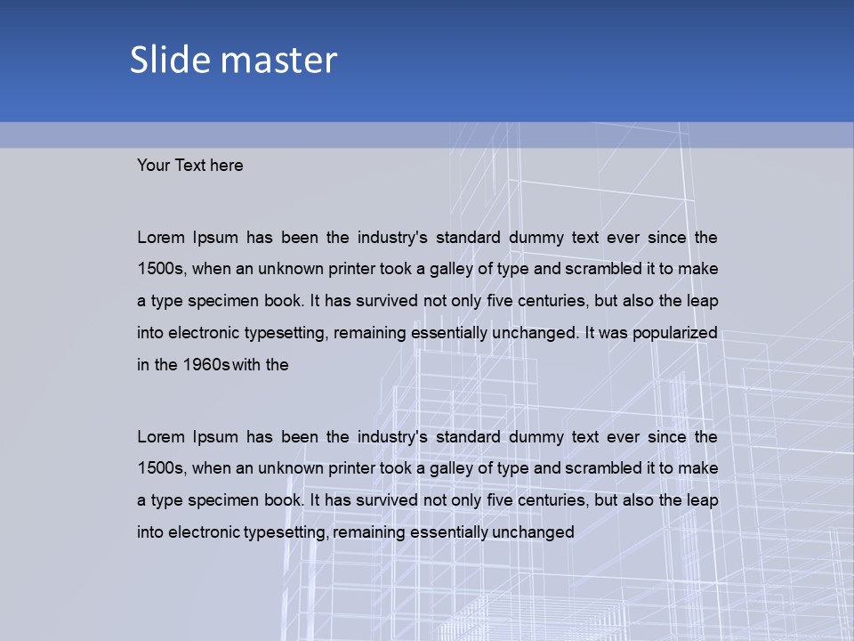 Urban Blueprint House PowerPoint Template