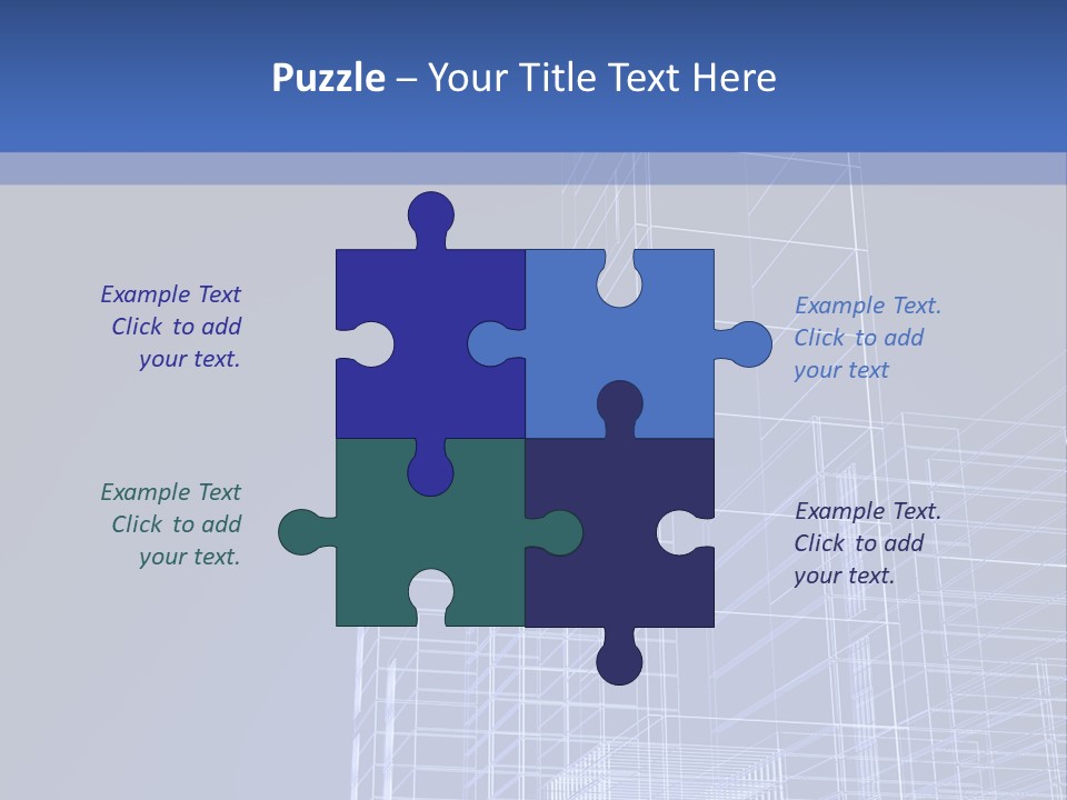 Urban Blueprint House PowerPoint Template
