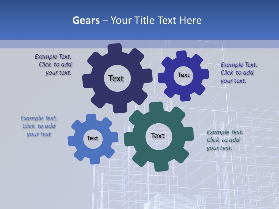 Urban Blueprint House PowerPoint Template