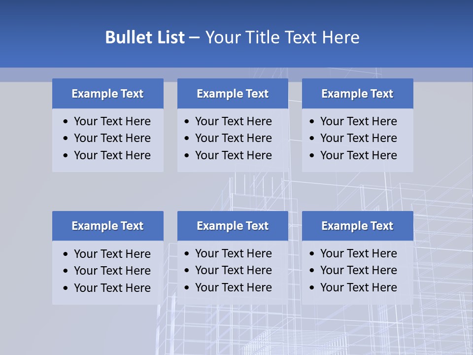 Urban Blueprint House PowerPoint Template