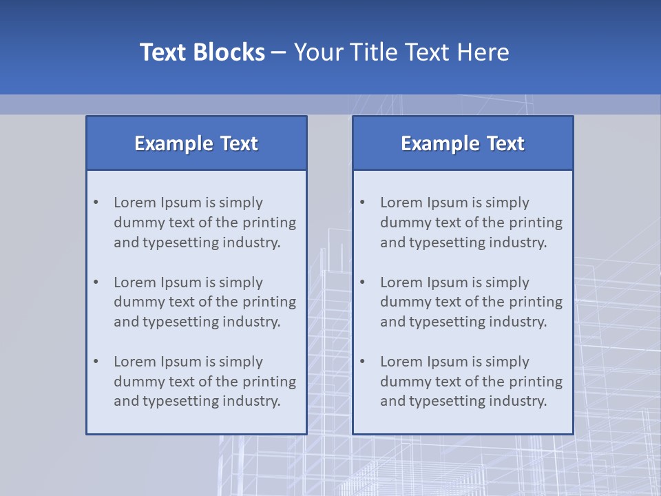 Urban Blueprint House PowerPoint Template