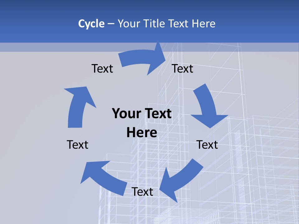Urban Blueprint House PowerPoint Template