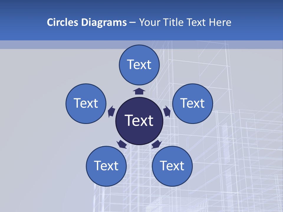 Urban Blueprint House PowerPoint Template