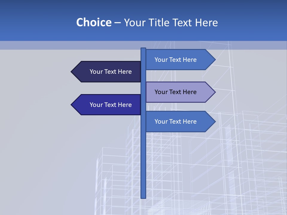 Urban Blueprint House PowerPoint Template
