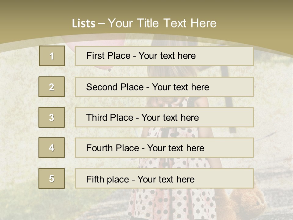Child With Teddy Bear PowerPoint Template