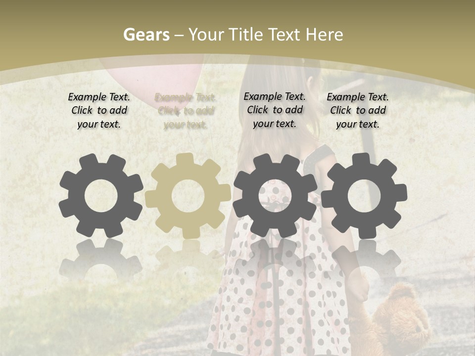 Child With Teddy Bear PowerPoint Template