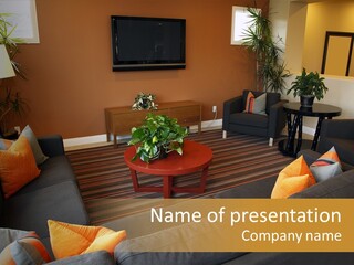 Living Room Furniture Designs PowerPoint Template