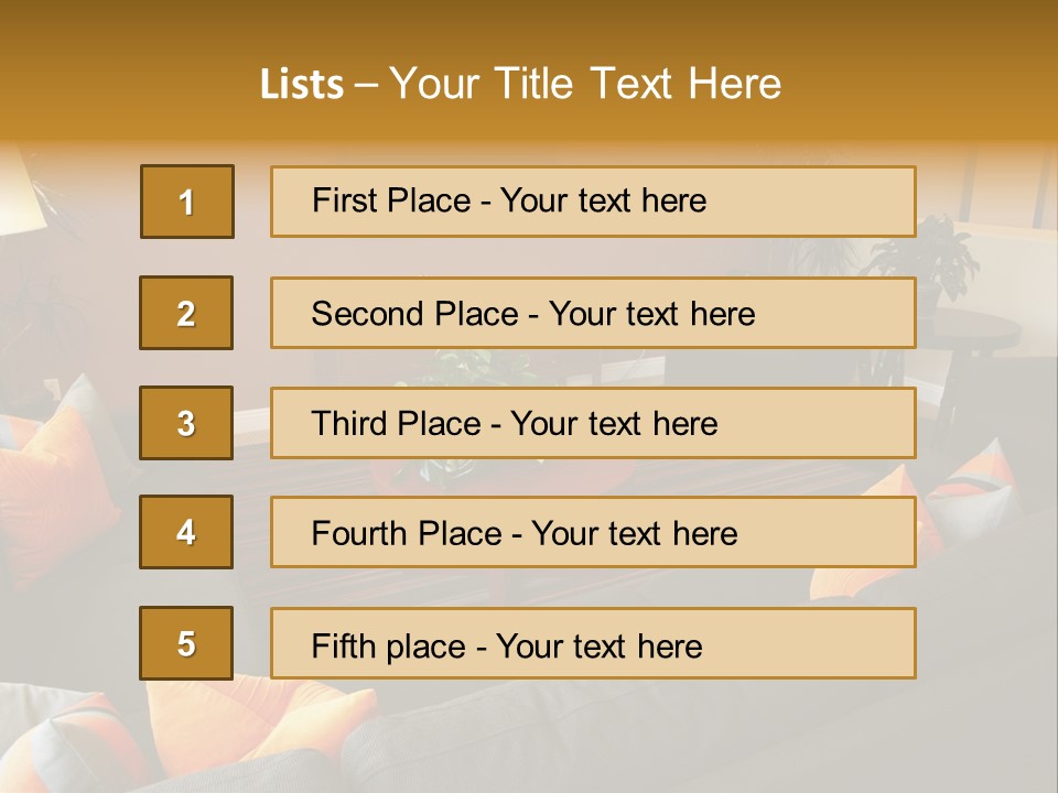 Living Room Furniture Designs PowerPoint Template