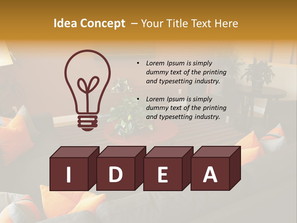 Living Room Furniture Designs PowerPoint Template