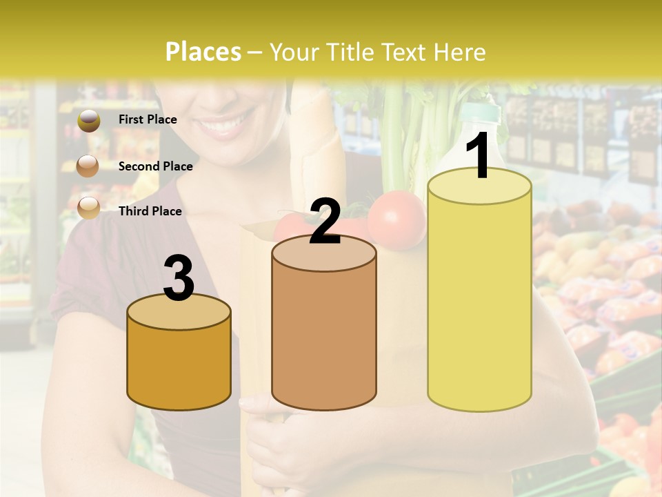 Holding Grocery Bags PowerPoint Template