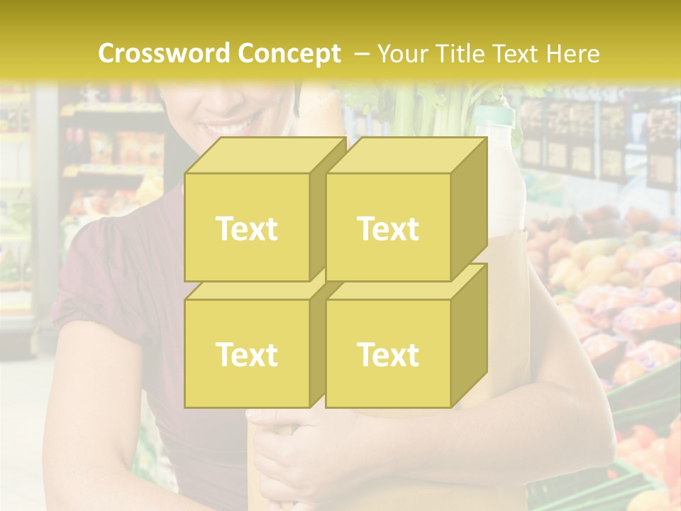 Holding Grocery Bags PowerPoint Template