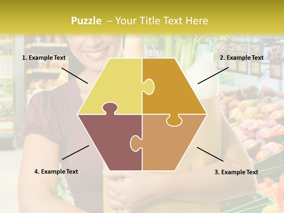 Holding Grocery Bags PowerPoint Template