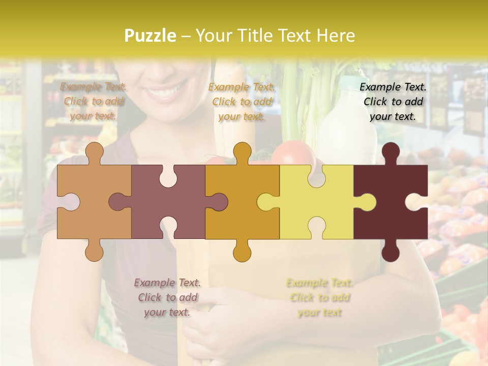 Holding Grocery Bags PowerPoint Template