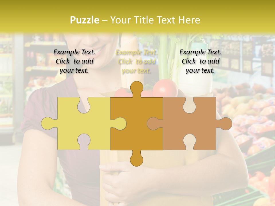 Holding Grocery Bags PowerPoint Template