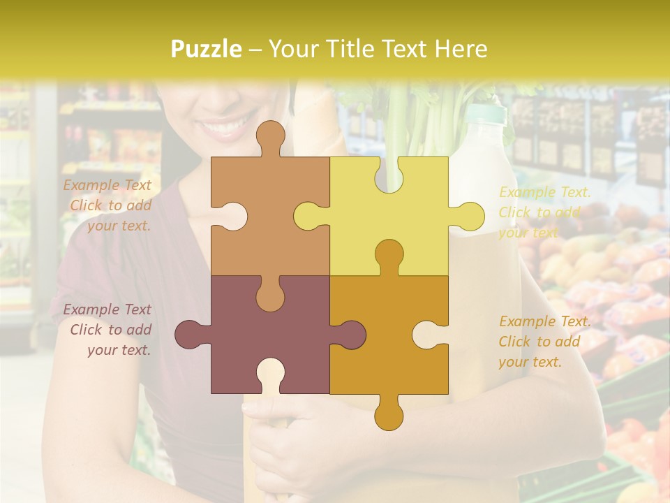 Holding Grocery Bags PowerPoint Template