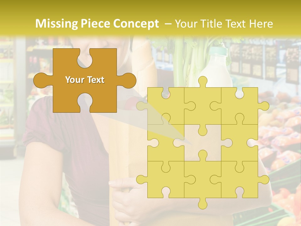 Holding Grocery Bags PowerPoint Template