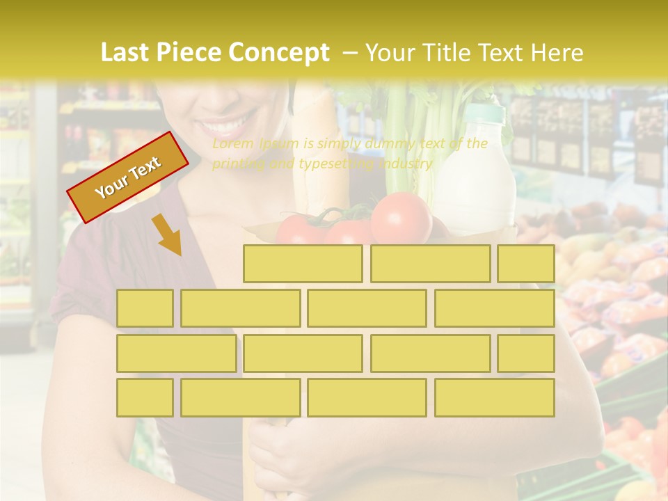 Holding Grocery Bags PowerPoint Template