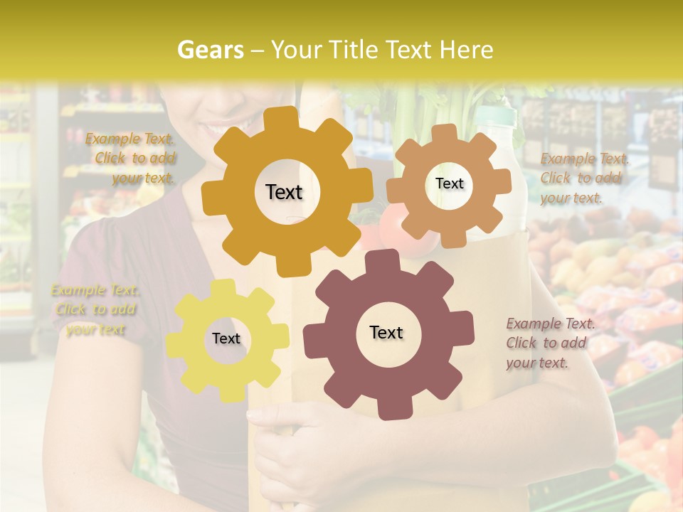 Holding Grocery Bags PowerPoint Template