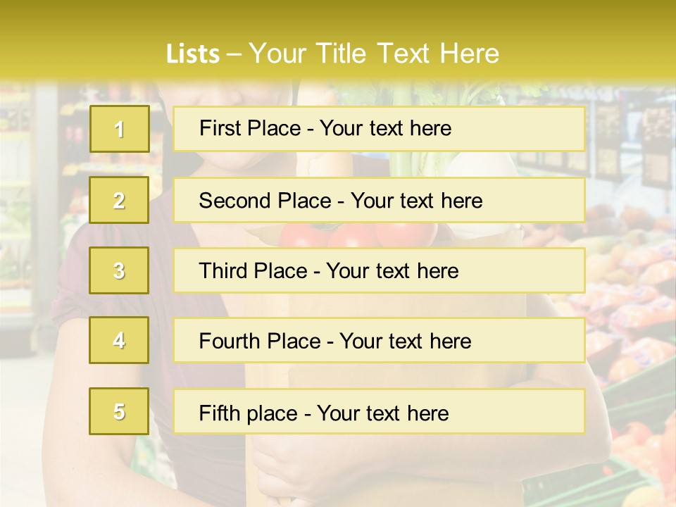 Holding Grocery Bags PowerPoint Template
