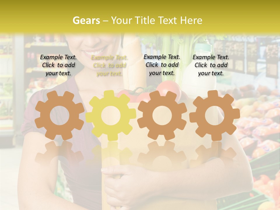 Holding Grocery Bags PowerPoint Template