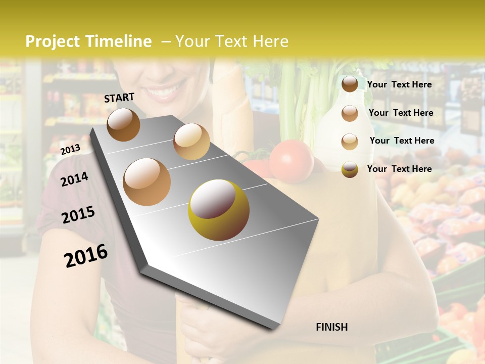 Holding Grocery Bags PowerPoint Template