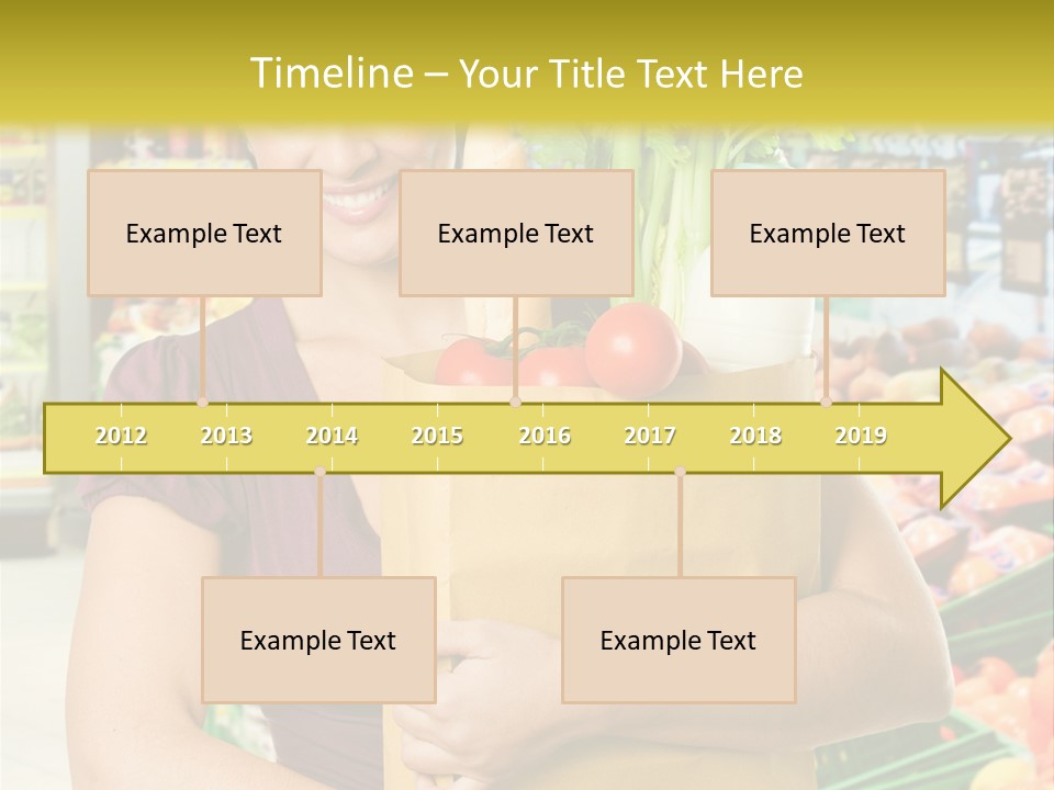 Holding Grocery Bags PowerPoint Template