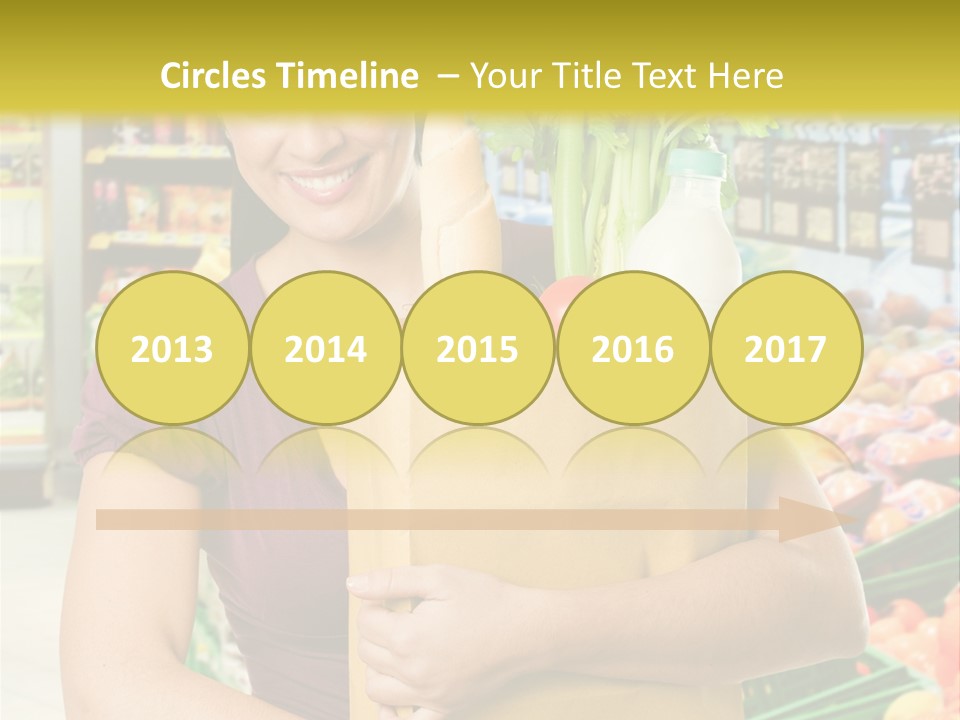 Holding Grocery Bags PowerPoint Template