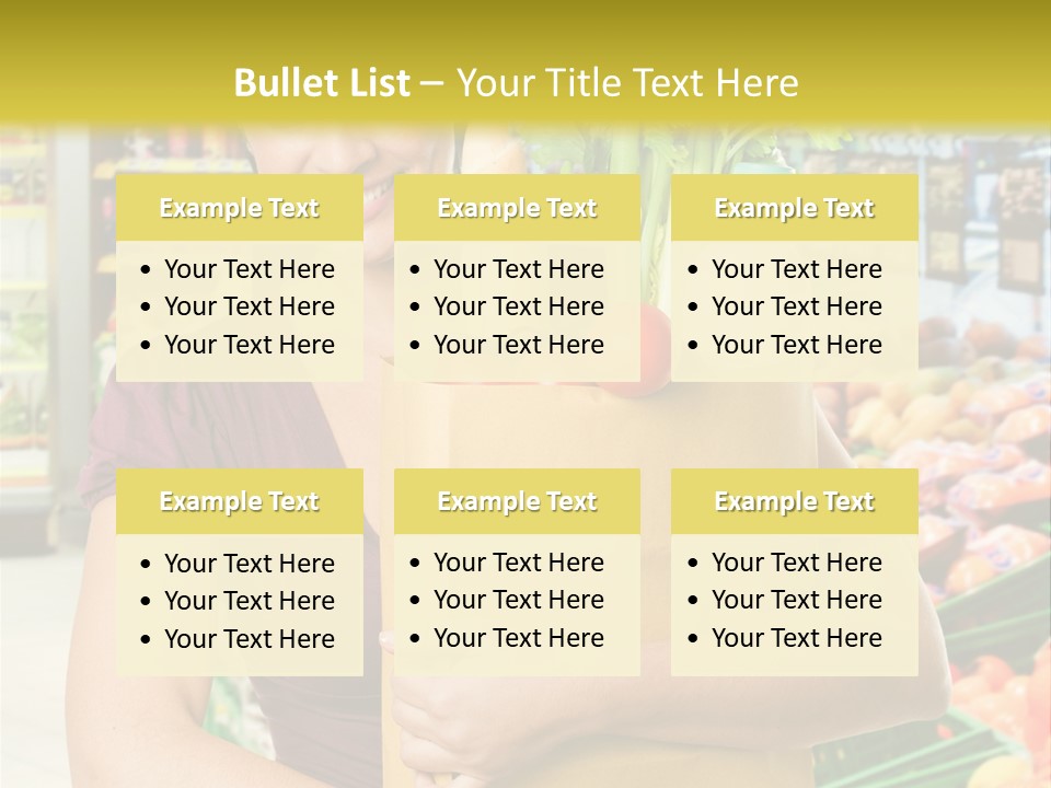 Holding Grocery Bags PowerPoint Template