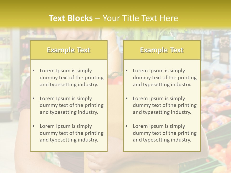 Holding Grocery Bags PowerPoint Template