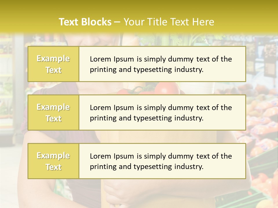 Holding Grocery Bags PowerPoint Template