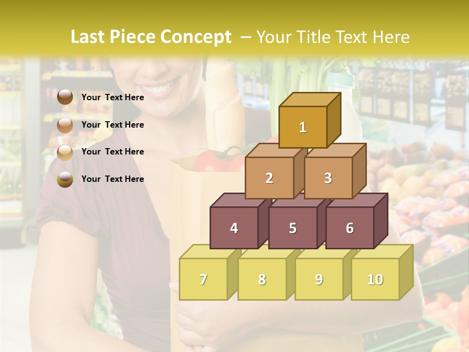 Holding Grocery Bags PowerPoint Template