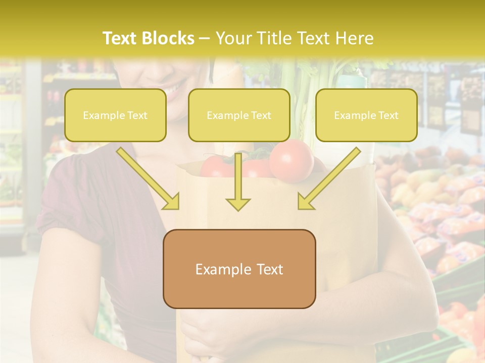 Holding Grocery Bags PowerPoint Template