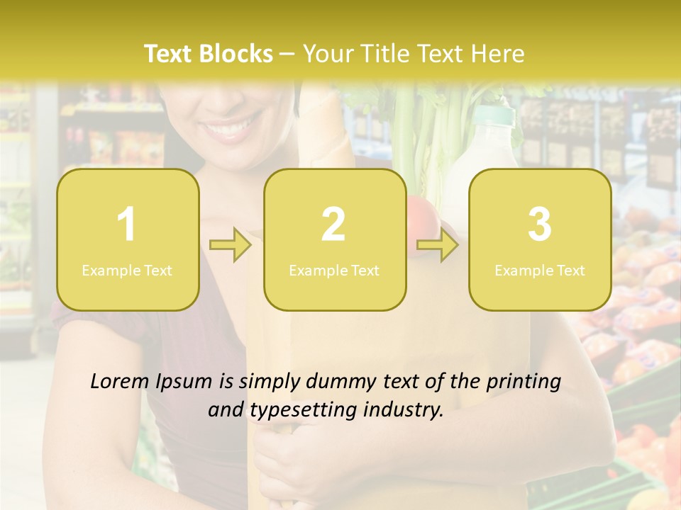 Holding Grocery Bags PowerPoint Template