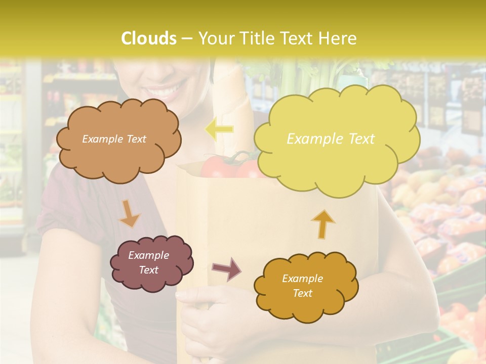 Holding Grocery Bags PowerPoint Template