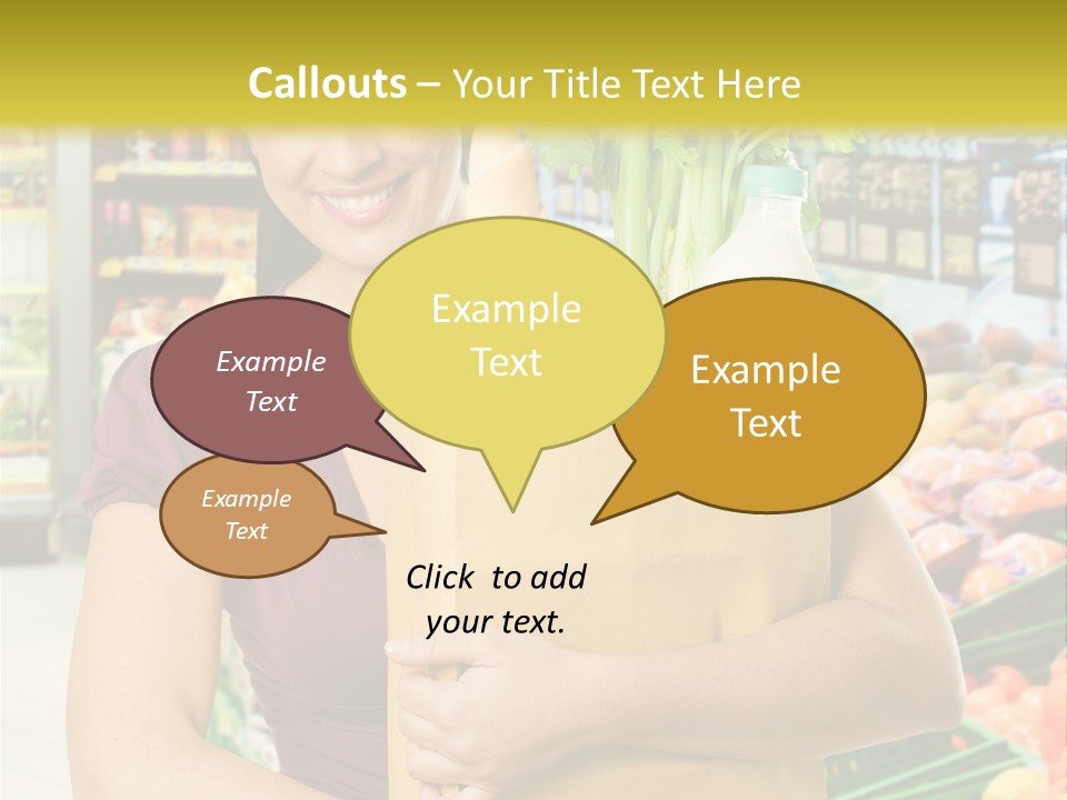 Holding Grocery Bags PowerPoint Template