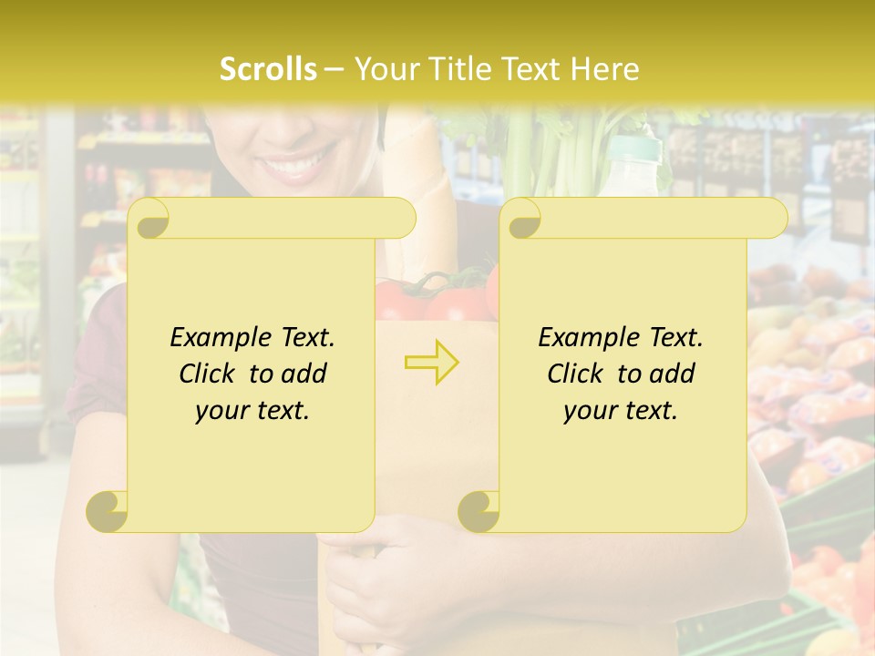 Holding Grocery Bags PowerPoint Template