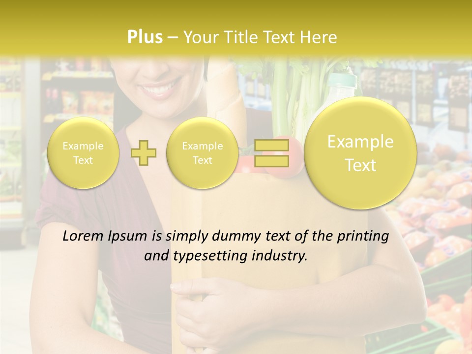 Holding Grocery Bags PowerPoint Template