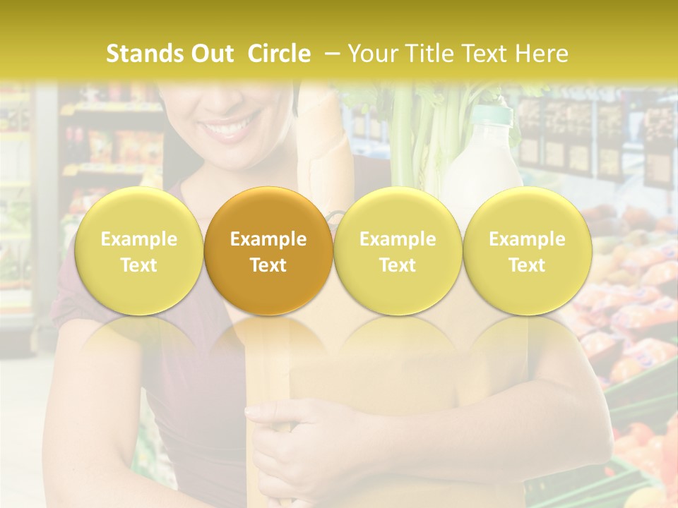 Holding Grocery Bags PowerPoint Template