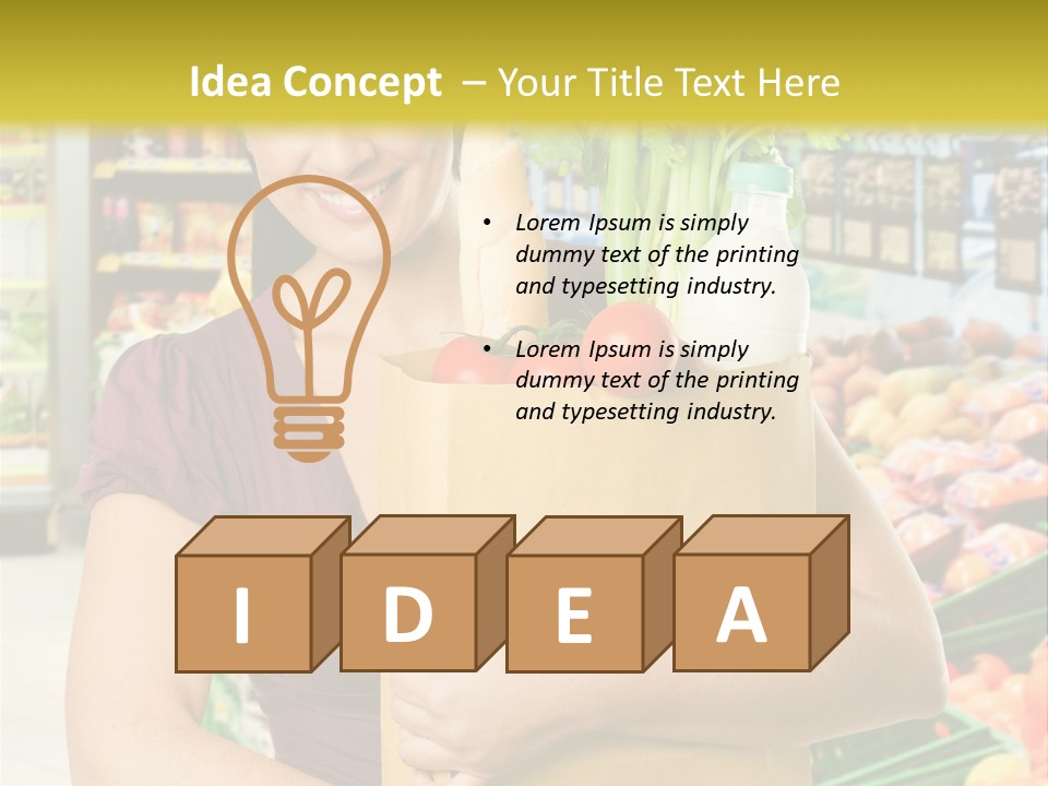 Holding Grocery Bags PowerPoint Template